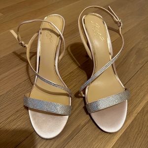 badgley mischka rhinestone silver heels. Brand new size 9 1/2